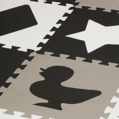 Springos Speelmat | Speelmat Foam | Puzzelmat | Figuren | 16 Puzzelstukken | 150 X 150 Cm | Zwart/Wit/Grijs -Exporteren speelkleden winkel 550x550 575