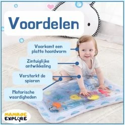 Mamboe Waterspeelmat Wit/Blauw | 70 X 50 Cm | Watermat Baby | Waterspeelgoed | Speelmat | Speelkleed Baby Opblaasbaar | Tummy Time | Kraamcadeau -Exporteren speelkleden winkel 550x550 58