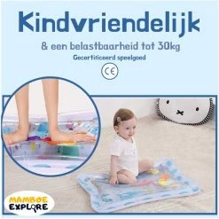 Mamboe Waterspeelmat Wit/Blauw | 70 X 50 Cm | Watermat Baby | Waterspeelgoed | Speelmat | Speelkleed Baby Opblaasbaar | Tummy Time | Kraamcadeau -Exporteren speelkleden winkel 550x550 60