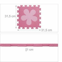 Relaxdays Speelmat Foam - Puzzelmat Baby- Puzzeltegels - Speeltegels Bloemen - Speelkleed - Roze-felroze -Exporteren speelkleden winkel 550x550 614
