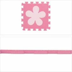 Relaxdays Speelmat Foam - Puzzelmat Baby- Puzzeltegels - Speeltegels Bloemen - Speelkleed - Roze-felroze -Exporteren speelkleden winkel 550x550 615