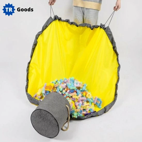 T.R.Goods T.R. Goods - 2-in-1 Speelkleed Met Opbergmand - Geel / Grijs - 135cm - Multifunctioneel Opbergkleed - Speelgoed Organizer - Speelmat Voor Kinderen 4 T.R.Goods T.R. Goods - 2-in-1 Speelkleed Met Opbergmand - Geel / Grijs - 135cm - Multifunctioneel Opbergkleed - Speelgoed Organizer - Speelmat Voor Kinderen - Afbeelding 2