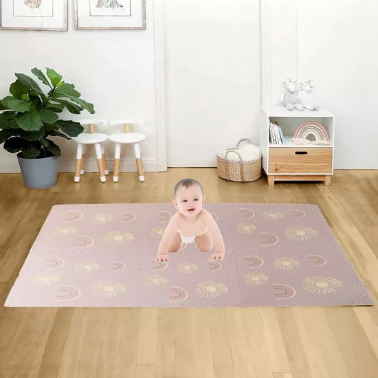Merkloos Baby Speelmat Van Foam - Regenboog & Zonnestralen - Kruipmat - Zachte Vloertegels - Speelkleed - Zacht 5 Merkloos Baby Speelmat Van Foam - Regenboog & Zonnestralen - Kruipmat - Zachte Vloertegels - Speelkleed - Zacht - Afbeelding 3