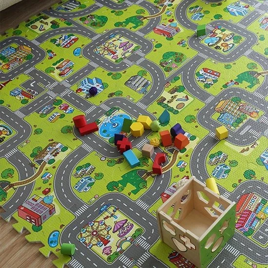 Buxibo Kinder Speelmat - Straten Puzzelmat - 9-delig Speel Kleed Met Wegen, Straten En Gebouwen - Educatief Speel Kleed Voor Baby/Peuters/Kinderen Vanaf 0 Jaar - 90x90 Cm 9 Buxibo Kinder Speelmat - Straten Puzzelmat - 9-delig Speel Kleed Met Wegen, Straten En Gebouwen - Educatief Speel Kleed Voor Baby/Peuters/Kinderen Vanaf 0 Jaar - 90x90 Cm - Afbeelding 7