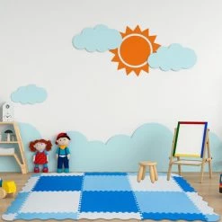 Relaxdays Speelmat Met Rand - Foam - 30-delig - Puzzelmat - Speeltegels Kinderen - Baby - Blauw -Exporteren speelkleden winkel 550x550 691