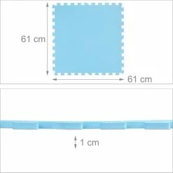 Relaxdays Speelmat Met Rand - Foam - 30-delig - Puzzelmat - Speeltegels Kinderen - Baby - Blauw -Exporteren speelkleden winkel 550x550 696