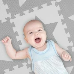 Relaxdays Puzzelmat Sterren - Babymat - Speelmat - Speeltegels - Lichtgrijs Kindermat -Exporteren speelkleden winkel 550x550 702