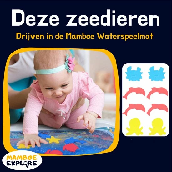 Mamboe Waterspeelmat XXL | 100 X 80 Cm | Watermat Baby | Dylan De Duiker | Speelmat | Speelkleed Baby Opblaasbaar | Tummy Time | Kraamcadeau 8 Mamboe Waterspeelmat XXL | 100 X 80 Cm | Watermat Baby | Dylan De Duiker | Speelmat | Speelkleed Baby Opblaasbaar | Tummy Time | Kraamcadeau - Afbeelding 6