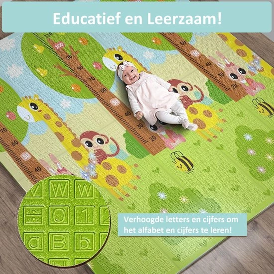 ADSafety - Foam Speelmat Baby/Peuter/Kind - Opvouwbaar Speelkleed/Vloerkleed - Dubbelzijdig Educatief Speeltapijt - 1CM Dik - Panda & Hert 6 ADSafety - Foam Speelmat Baby/Peuter/Kind - Opvouwbaar Speelkleed/Vloerkleed - Dubbelzijdig Educatief Speeltapijt - 1CM Dik - Panda & Hert - Afbeelding 4