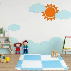 Relaxdays Speelmat Puzzel - Met Rand - Puzzelmat - Foam Speeltegels - Speeltapijt Baby - Blauw -Exporteren speelkleden winkel 550x550 782