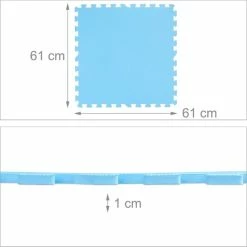 Relaxdays Speelmat Puzzel - Met Rand - Puzzelmat - Foam Speeltegels - Speeltapijt Baby - Blauw -Exporteren speelkleden winkel 550x550 785