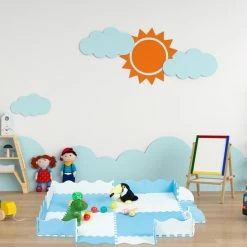 Relaxdays Speelmat Puzzel - Met Rand - Puzzelmat - Foam Speeltegels - Speeltapijt Baby - Blauw -Exporteren speelkleden winkel 550x550 786