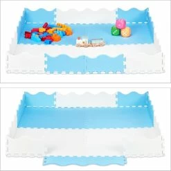 Relaxdays Speelmat Puzzel - Met Rand - Puzzelmat - Foam Speeltegels - Speeltapijt Baby - Blauw -Exporteren speelkleden winkel 550x550 787