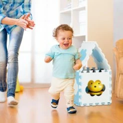 Relaxdays 18-delige Speelmat Foam - Wolk - Speeltegels - Puzzelmat - Puzzeltegels Kinderen - Wit-blauw -Exporteren speelkleden winkel 550x550 824