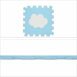 Relaxdays 18-delige Speelmat Foam - Wolk - Speeltegels - Puzzelmat - Puzzeltegels Kinderen - Wit-blauw -Exporteren speelkleden winkel 550x550 825