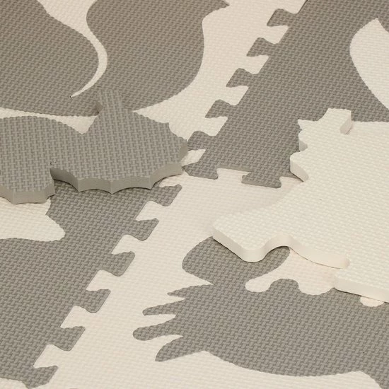 Springos Speelmat | Speelmat Foam | Puzzelmat | Figuren | Dieren | 9 Puzzelstukken | 120 X 120 Cm | Creme/Grijs 14 Springos Speelmat | Speelmat Foam | Puzzelmat | Figuren | Dieren | 9 Puzzelstukken | 120 X 120 Cm | Creme/Grijs - Afbeelding 12