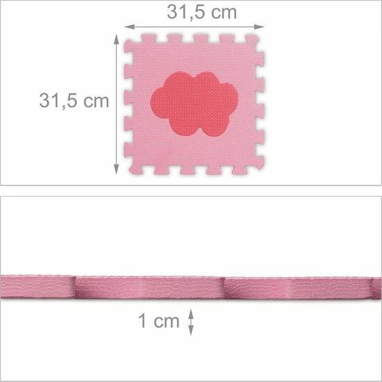 Relaxdays 52-delige Speelmat Foam - Puzzelmat - Vloerpuzzel - Speeltegels Kinderen - Zacht - Roze 7 Relaxdays 52-delige Speelmat Foam - Puzzelmat - Vloerpuzzel - Speeltegels Kinderen - Zacht - Roze - Afbeelding 5