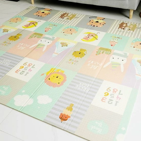 Ladanas® – OPVOUWBARE Baby Speelmat - DUBBELZIJDIG Speelkleed Incl. Opbergtas - EXTRA DIK - 180x200x1,5cm - Foam Mat - Lion/Panda 9 Ladanas® – OPVOUWBARE Baby Speelmat - DUBBELZIJDIG Speelkleed Incl. Opbergtas - EXTRA DIK - 180x200x1,5cm - Foam Mat - Lion/Panda - Afbeelding 7