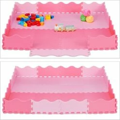 Relaxdays 36-delige Speelmat Foam - Puzzelmat Met Rand - Speeltegels - Puzzeltegels Baby - Roze -Exporteren speelkleden winkel 550x550 931