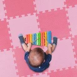 Relaxdays 36-delige Speelmat Foam - Puzzelmat Met Rand - Speeltegels - Puzzeltegels Baby - Roze -Exporteren speelkleden winkel 550x550 933