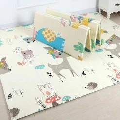 Merkloos SCHEFMAN® Baby Speelmat – Dubbelzijdig Speelkleed – Opvouwbaar – Foam – Antislip En Waterafstotend - 180x160x1 Cm - Bos Dieren En Track Park -Exporteren speelkleden winkel 550x550 966