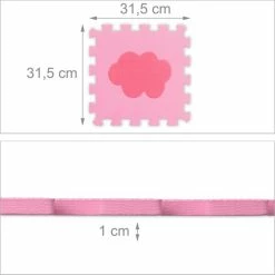 Relaxdays 34-delige Speelmat Met Rand - Puzzelmat Kinderkamer - Speeltegels - Vloerpuzzel - Roze -Exporteren speelkleden winkel 550x550 974