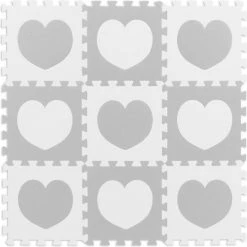 Relaxdays Speelmat Foam - Hart - Zachte Puzzelmat - Speeltegels Kinderkamer - Kinderen - Wit-grijs -Exporteren speelkleden winkel 550x550 994
