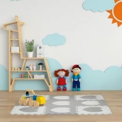 Relaxdays Speelmat Foam - Hart - Zachte Puzzelmat - Speeltegels Kinderkamer - Kinderen - Wit-grijs -Exporteren speelkleden winkel 550x550 995