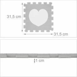 Relaxdays Speelmat Foam - Hart - Zachte Puzzelmat - Speeltegels Kinderkamer - Kinderen - Wit-grijs -Exporteren speelkleden winkel 550x550 998