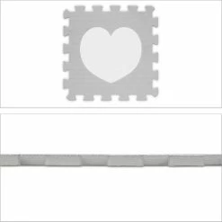 Relaxdays Speelmat Foam - Hart - Zachte Puzzelmat - Speeltegels Kinderkamer - Kinderen - Wit-grijs -Exporteren speelkleden winkel 550x550 999