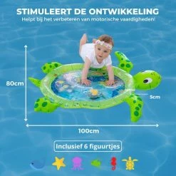 Bofu Waterspeelmat - Baby - Watermat - Buikligtrainer - Buikkussen - Tummy Time - Kruiprol - Groen -Exporteren speelkleden winkel 550x551 13