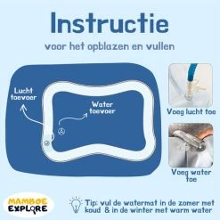 Mamboe Waterspeelmat Wit/Blauw | 70 X 50 Cm | Watermat Baby | Waterspeelgoed | Speelmat | Speelkleed Baby Opblaasbaar | Tummy Time | Kraamcadeau -Exporteren speelkleden winkel 550x551 2