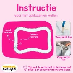 Mamboe Waterspeelmat Roze | 70 X 50 Cm | Watermat Baby | Waterspeelgoed | Speelmat | Speelkleed Baby Opblaasbaar | Tummy Time | Kraamcadeau -Exporteren speelkleden winkel 550x551 5