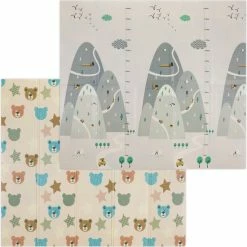 Navaris Grote Zachte Opvouwbare Babyspeelmat - Schuimmat Voor Baby’s En Peuters - Tweezijdig Met Berendesign En Bergendesign