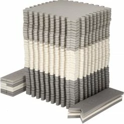 Springos Speelmat | Speelmat Foam | Puzzelmat | 72 Puzzelstukken | 182 X 182 Cm | Grijs/Wit/Grafiet -Exporteren speelkleden winkel 550x552 18