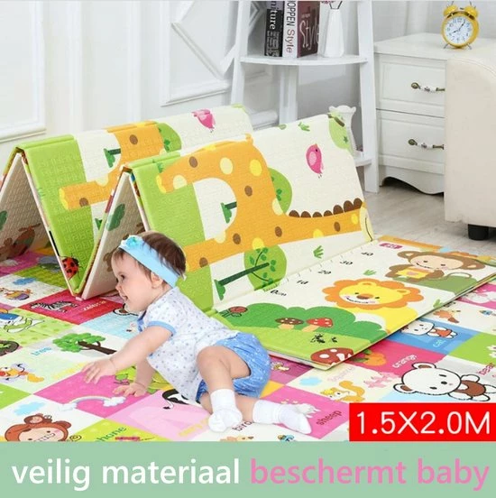 Levabe Speelmat - Baby - Kinderen - Educatief - Kruipmat - Speelkleed - Dubbelzijdig - XL - Opvouwbaar - 1CM Dik - Foam - Giraffe & Alfabet - Cijfers & Letters - 150 X 200 CM - Inclusief Opbergtas 8 Levabe Speelmat - Baby - Kinderen - Educatief - Kruipmat - Speelkleed - Dubbelzijdig - XL - Opvouwbaar - 1CM Dik - Foam - Giraffe & Alfabet - Cijfers & Letters - 150 X 200 CM - Inclusief Opbergtas - Afbeelding 6