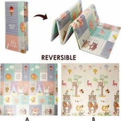 IKIDO Omkeerbare En Niet-toxische Dikke Opvouwbare Waterdichte Schuim Babyspeelmat Voor Kinderen Peuters Kinderen - Voor Jongen Of Meisje Kindkamer - Extra Groot Formaat 200x180x1,5cm -Exporteren speelkleden winkel 550x552 5