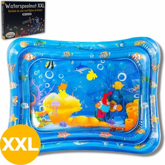 Mamboe Waterspeelmat XXL | 100 X 80 Cm | Watermat Baby | Dylan De Duiker | Speelmat | Speelkleed Baby Opblaasbaar | Tummy Time | Kraamcadeau 3 Mamboe Waterspeelmat XXL | 100 X 80 Cm | Watermat Baby | Dylan De Duiker | Speelmat | Speelkleed Baby Opblaasbaar | Tummy Time | Kraamcadeau