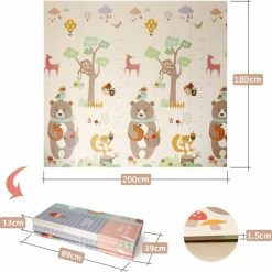 IKIDO Omkeerbare En Niet-toxische Dikke Opvouwbare Waterdichte Schuim Babyspeelmat Voor Kinderen Peuters Kinderen - Voor Jongen Of Meisje Kindkamer - Extra Groot Formaat 200x180x1,5cm -Exporteren speelkleden winkel 550x553 4