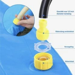 Merkloos Waterspeelmat - Waterfontein - Watermat - Ø 170 - Zwembad - Opblaasbare Fontein - Waterspeelgoed -Exporteren speelkleden winkel 550x554 3