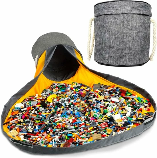 Allerion® Allerion Speelgoed Opbergdoos – Speelkleed – Voor Binnen En Buiten – Grijs En Geel – 150cm X 150cm - Inclusief Handvaten 3 Allerion® Allerion Speelgoed Opbergdoos – Speelkleed – Voor Binnen En Buiten – Grijs En Geel – 150cm X 150cm - Inclusief Handvaten