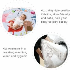 Merkloos Jeteven Baby Speelmat - Speeltapijt - Zintuiglijke Ontwikkeling Speelkleed Cadeau Schatje - 150cm -Exporteren speelkleden winkel 550x555 6
