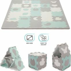 Kinderkraft Luno Shapes - Speelkleed Puzzelmat - Mint -Exporteren speelkleden winkel 550x556 8