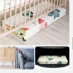 Merkloos SCHEFMAN® Baby Speelmat – Dubbelzijdig Speelkleed – Opvouwbaar – Foam – Antislip En Waterafstotend - 180x160x1 Cm - Bos Dieren En Track Park -Exporteren speelkleden winkel 550x558 4