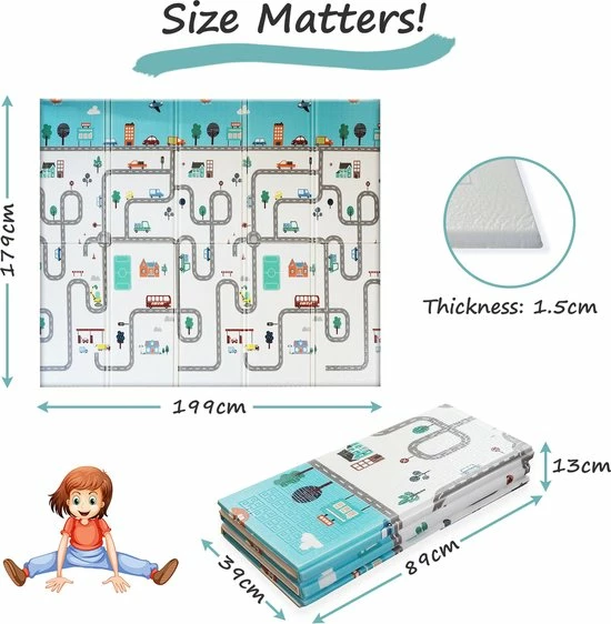 IKIDO Speeltapijt Play Mats Voor Baby's Kinderen - Opvouwbaar - Waterdicht - Antislip - Speelkleed Cadeau Schatje - Aan Beide Kanten Te Gebruiken (200 X 180 X 1,5CM ) 7 IKIDO Speeltapijt Play Mats Voor Baby's Kinderen - Opvouwbaar - Waterdicht - Antislip - Speelkleed Cadeau Schatje - Aan Beide Kanten Te Gebruiken (200 X 180 X 1,5CM ) - Afbeelding 5
