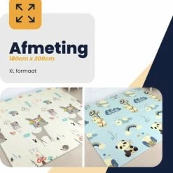 MIRO. MIRO Speelmat Baby Kinderen - Kruipmat - Speelkleed - Dubbelzijdig - XL - Opvouwbaar - Extra Dik - Foam - Panda & Hertje - Cijfers & Letters - 180 X 200 CM - Inclusief Opbergtas -Exporteren speelkleden winkel 550x570 1