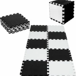 Puzzelmat Kidsee Speelmat 10-delig Zwart Wit