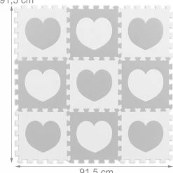 Relaxdays Speelmat Foam - Hart - Zachte Puzzelmat - Speeltegels Kinderkamer - Kinderen - Wit-grijs -Exporteren speelkleden winkel 550x574 2