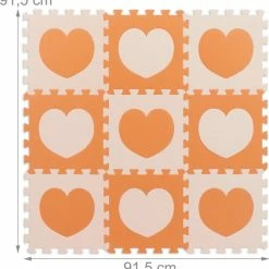 Relaxdays Speelmat Foam - Hart - Zachte Puzzelmat - Speeltegels Kinderkamer - Kinderen - Oranje-geel -Exporteren speelkleden winkel 550x574 3