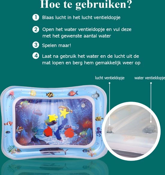 Spoused Waterspeelmat - Babygym - Opblaasbare Watermat - Tummy Time - Speelmat - Kraamcadeau 8 Spoused Waterspeelmat - Babygym - Opblaasbare Watermat - Tummy Time - Speelmat - Kraamcadeau - Afbeelding 6
